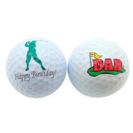Happy Birthday Dad Set of 2 Golf Ball Golfer Gift Pack