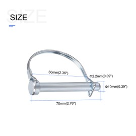 METALLIXITY Safety Coupler Pin (3/8"x2.76"/10x70mm) 3Pcs, Shaft Locking Pin W Round Arch Wire Retainer - for House Construction, Tractors, Trailers, Trucks