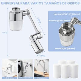 Extensor de Filtro de Grifo, Filtro de Agua para Grifo con 5