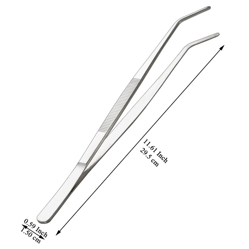 Evanda Kitchen Tweezers 30cm/12 Easy Pickup, Heavy Duty Extra-Long Stainless