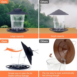 Bird Feeders, Bird Feeders Hanging, Adjustable Bird Feeding Station Squirrel Proof Window Bird Feeder for Small Birds With Sturdy Wire And Roof Sturdy Plastic,For Garden,Terrace,Backyard