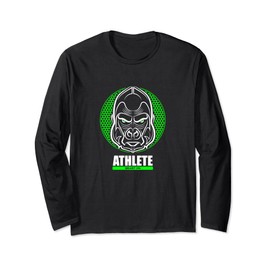 Gym Gorilla Kopf Athlet Fitness Training grün modern Gym Langarmshirt