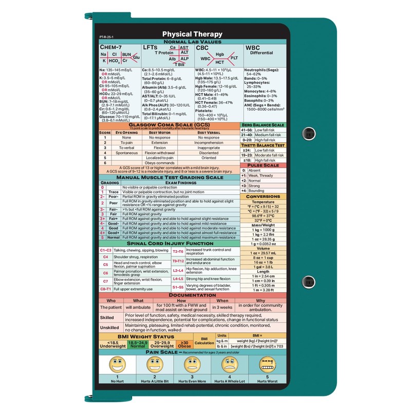 Whitecoat Clipboard® - Physical Therapy Edition (Teal, Bifold)