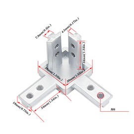 4Set 4040 3-Way End Corner Bracket Solid Connector with M6x12mm Screws for 4040 Aluminum Extrusion Accessories Silver
