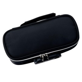 Pencil Case with Lock, Stylish Portable Pencil Case for School (Black)