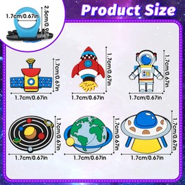 24 PCS Space Astronaut Cupcake Ring Toppers