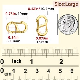 MaxBlaster 10pcs Gold Stainless Steel Double Opening Jewelry Clasp and Closures Opening Lock Charm Clasp Bracelet Connectors Extender for Jewelry Making DIY Supplies Repair Kit