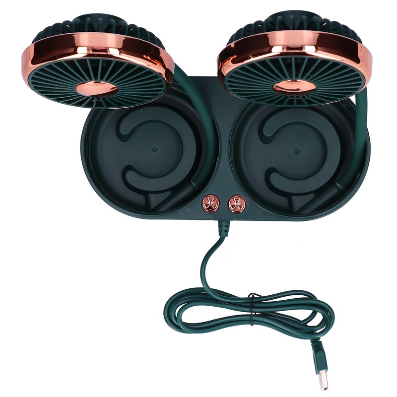 Car Fan 360° Rotatable 3 Speed DualHead USB Powered Mini