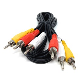 DRUT 2m 3 RCA to 3 RCA Phono Male Plug Triple Jack Cable AV Audio Video Composite Lead 6.5ft