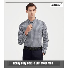 Men Leather Belts Genuine Leather Dress Belt Mens Casual Leather Belt for Jeans Suits with Prong Buckle