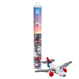 Plus-Plus 9604284 Ingenious Construction Toy, Aeroplane, Creative Building Blocks Tube, 100 Pieces