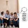 Inspirational Scripture Keychain with Cross - Artistic Bible Verse Key