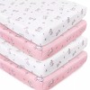 SPRINGSPIRIT Fitted Crib Sheets for Standard Crib&Toddler Mattress 4 Pack