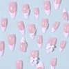 Valentines Press on Nails Almond Pink Fake Nails Medium French