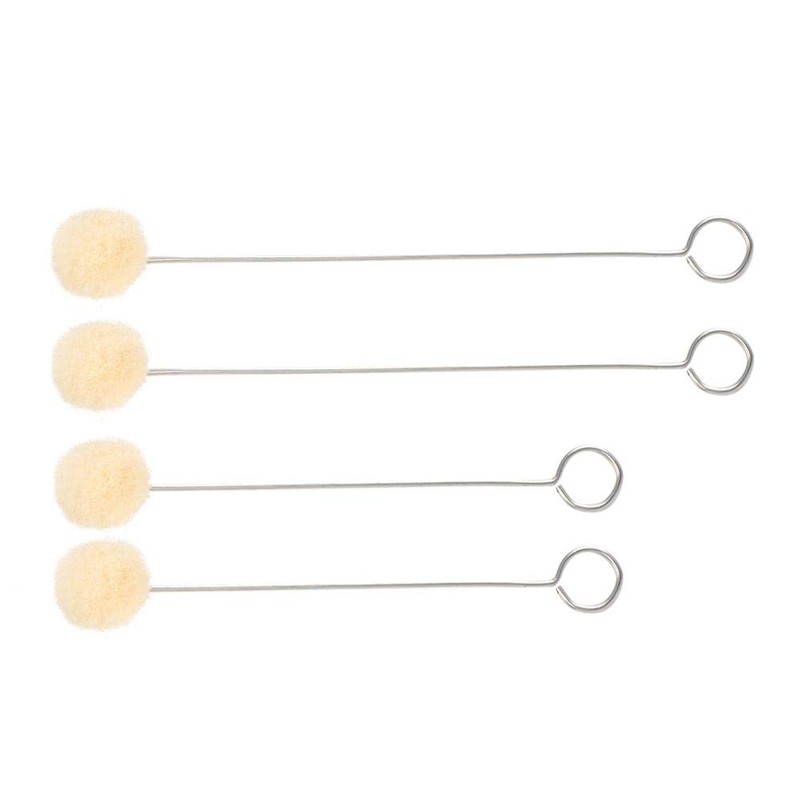 50pcs Leather Dyeing Tool, Wool Dust Swabs with Metal Handle
