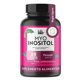 Inositol Life360+ Myo Inositol 60 Cápsulas Sin Sabor 620mg Por Porción