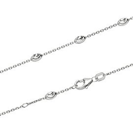 NKlaus 25 cm Anklet Anchor Chain Diamond-Coated 925 Silver or Gold-Plated Anklet Silver, Silver, No gemstone