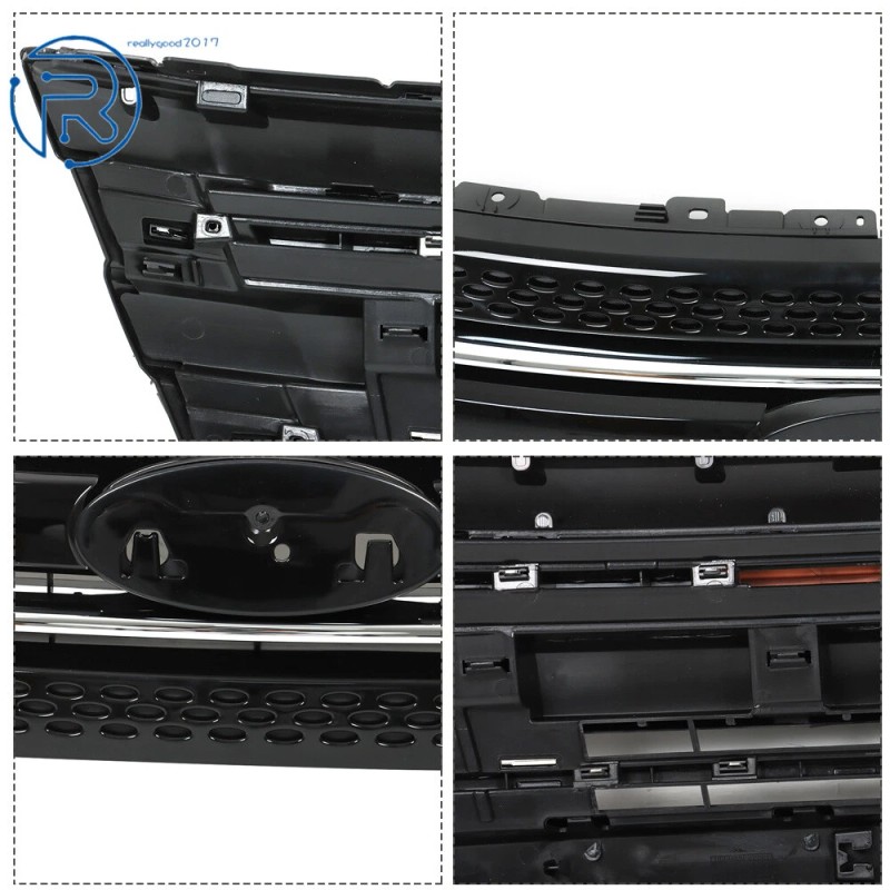 netuera Front Upper+Lower Grille Gloss Black Grill For 2011-2015 Ford