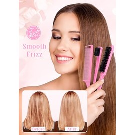 Hair Wax Stick & Slick Back Hair Brush – Frizz Control for Women & Kids, Non-Greasy & No Residue – Smooths Flyaways, Creates Sleek Ponytails & Buns – 