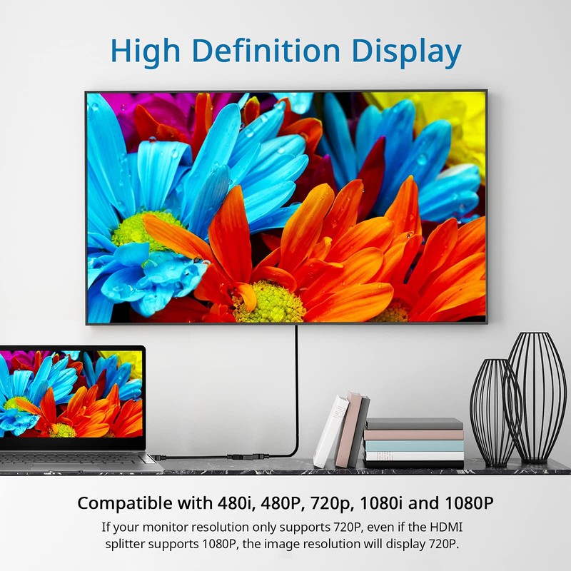 Batu HDMIケーブル 1080P オス-デュアルHDMIメス マルチメディアインターフェース HDMIスプリッタアダプタ 1-2ウェイ HDMI HD LED