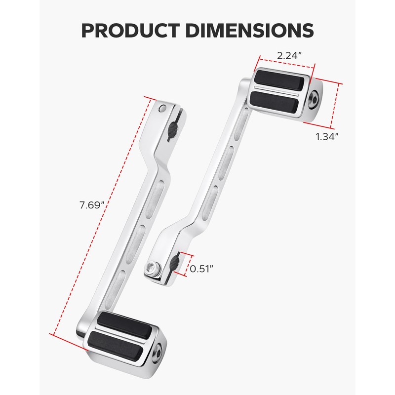 Amazicha Stainless Steel Heel Toe Shift Lever Pegs Shifter Lever