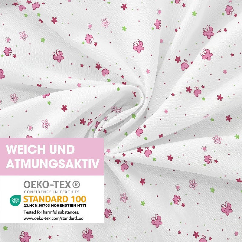 Bimocosy 2 Pack Cot Sheets 70x140cm, Soft Cotton Mattress Protector