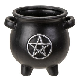 Pacific Giftware Pentagram Couldron, 5.5 Inches, Resin, Garden Décor