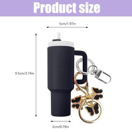Shoyisenka Mini Cup Keychain, Car keychain, Key Chains for Ladies, Cute Keychain (Black)