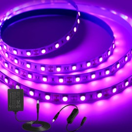 iNextStation 12V LED Strip Light Pink, 16.4ft/5M SMD5050 LED Strip with Adapter & LED Switch, Flexible Cuttable LED Tape Light for Bedroom Kitchen Cabinet Bar Festival Home Indoor Decor