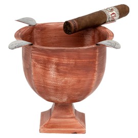 Stinky Cigar Ashtray, Designer Series, Box-Pressed, Deep Bowl Design, Windproof, Rust Brown