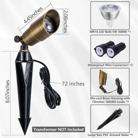 LumStory Solid Brass Landscape Light 4 Pack LT2101(4)