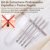 Extractor de Puntos Negros y Espinillas Acero Inoxidable con Estuche,