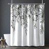 Nuseiis Black and White Eucalyptus Leaves Shower Curtains 72 x