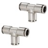Jienk 2PCS 3/8" Tube OD Union Tee Push to Connect