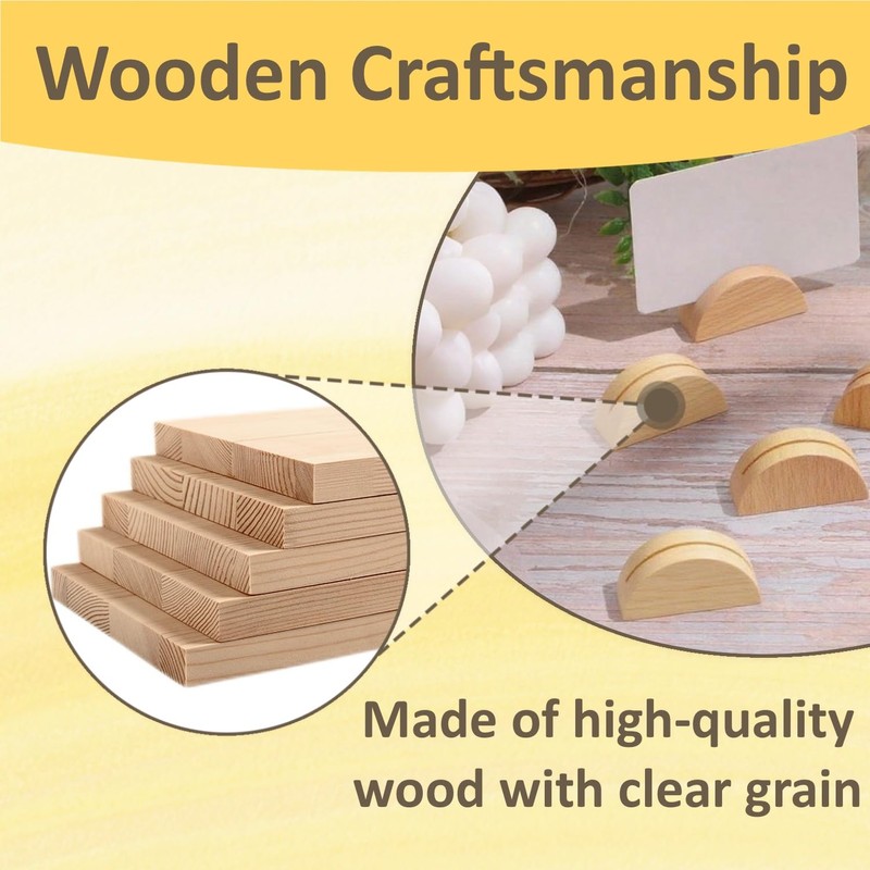 XINXINGDINGSHENG 12 PCS Table Number Stands, Wooden Place Card Holders,