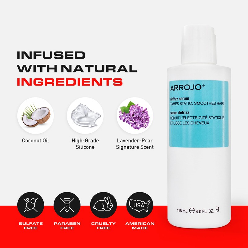 Arrojo Frizz Control Serum, 4oz – Sulfate & Paraben-Free Hair