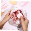 Healeved Floral Makeup Organizer Bag Portable Toiletry Case Zipper Closure