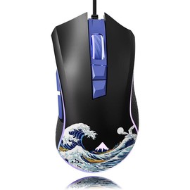 XVX Wired Gaming , 12000 DPI RGB Gaming  with 12 Backlit Modes & 7 Macro Buttons, PC Gaming Mice Support DIY Keybinding,  Gamer Computer  for Laptop PC  Windows, Kanagawa - Colour: Kanagawa