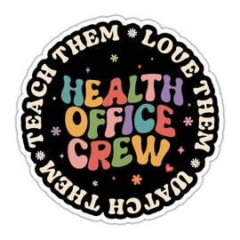 HOSALA Health Office Crew Sticker, School Nurse Sticker, Med Student Healthcare Medical Worker Gift, Med School Office Clinic Classroom Decoration Laptop Tablet Water Bottle Luggage Helmet Vehicles