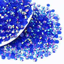 Briskbloom 10000PCS 3mm Resin Flatback Rhinestone, Transparent Royal Blue AB Flatback Jelly Rhinestones for Crafts, Tumblers, Mugs, Bottles, Nails, Loose Bling Diamond Gems Stone