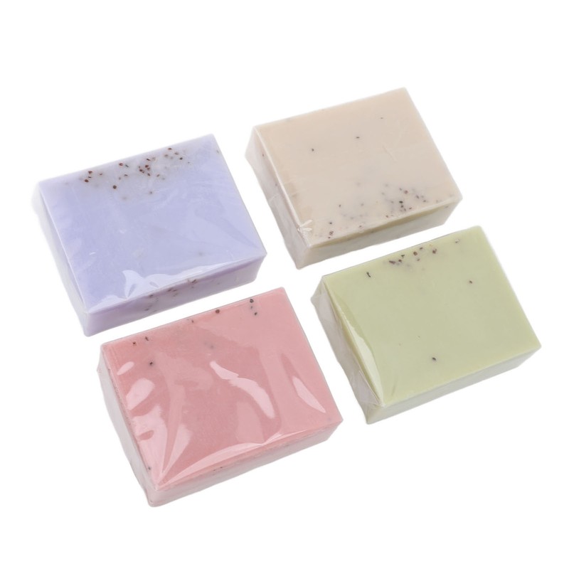 4pcs Exfoliating Soap Set Moisturizing Colorful Sea Salt Shea Butter