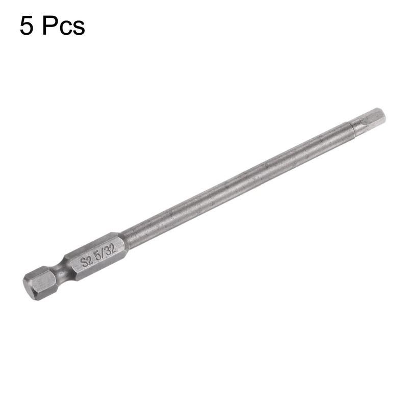 HARFINGTON 5pcs 5/32" Hex Screwdriver Bit SAE 1/4" Hex Shank