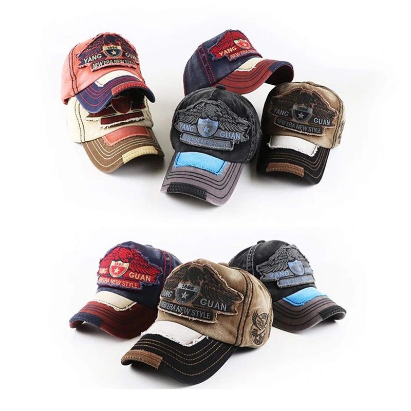 HUAYANGYUANYI Baseball Cap Men's Distressed Snapback Caps Retro Trucker Hat