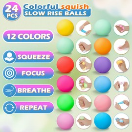 OGNI ORA 24 PCS Stress Balls for Adults and Kids Fidget Toys Party Bag Fillers for Kids Squeeze Sensory Fidget Toy Soft Squishy Ball for Anxiety Stress Relief