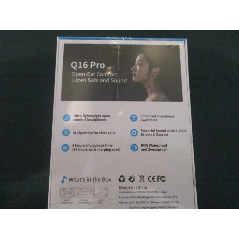 LCD OPEN-EAR BLUETOOTH LIGHTWEIGHT YKK-Q16 PRO EARBUDS NEW