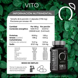 Men's TESTO | Cápsulas con Aminoácidos, HMB, Vitaminas y Minerales para Hombre | Suplemento Alimenticio | Frasco con 90 Cápsulas
