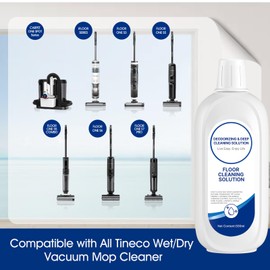 Floor Cleaning Solution Compatible With Tineco, Deep Cleans for Multiple Hard Floors, Suitable With All Robot Vacuums with Mopping and Cordless Wet/Dry Vacuum Mop Cleaner (4 Bottle)