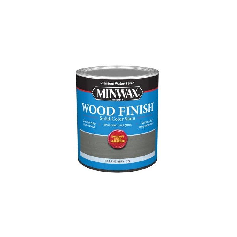 qt Minwax 10821 Classic Gray Wood Finish Water‐Based Solid Color