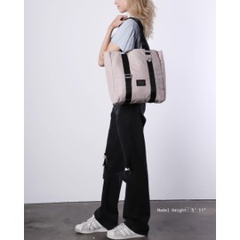 ZIMEGO Stylish Casual Business Laptop Tote Bag – Durable Travel Top Handle Shoulder Bag, Mushroom Pink