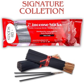 Coco Mango Most Exotic Charcoal 7'' Incense Sticks. Approx. 85 to 100 Sticks Per Bundle, Length - 7 Inches, Each Natural Stick Burns for 35 to 45 mins Each. Long Lasting. Guarantee 100% Pure